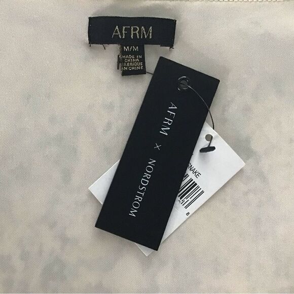 AFRM Celia Aqua Neutral Snake Print Cut Out Bodysuit - Picture 3 of 10